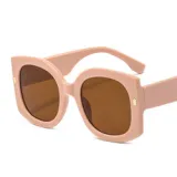 Fashion Big Frame Oval Rivet Sunglasses Women 2023 New Retro Oversized Square Flat Top Sun Glasses Modern Leopard Print Shades