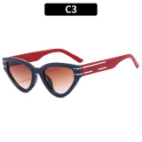 Colorful Green Luxury Brand Vintage Women Sunglasses 2023 New Metal Line Leg Cat Eye Sun Glasses Female Red Brown Shades Oculos