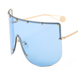 2023 New Outdoor Oversized Sunglasses Women New Brand Vintage Alloy Mirror Big Shades Stars Frames Female Male Eyewear UV400