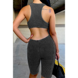 New Designs 2023 Fashion Ladies Slim Tights Playsuit Casual Women Knitted Mini Shorts Jumpsuits
