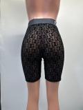 Wholesale 2023 Summer Shorts Women Trend Letter Print Plus Size Women's Shorts Sexy Women Mesh See Through Shorts