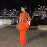 Backless Sexy Cami Maxi Dress Spaghetti Strap Party Clubwear Women Long Dress