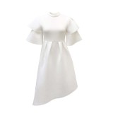 D230 Women's 2023 Summer New Double Layer Ruffle Sleeve Solid Color  Dress Dresses Party Dinner Dress