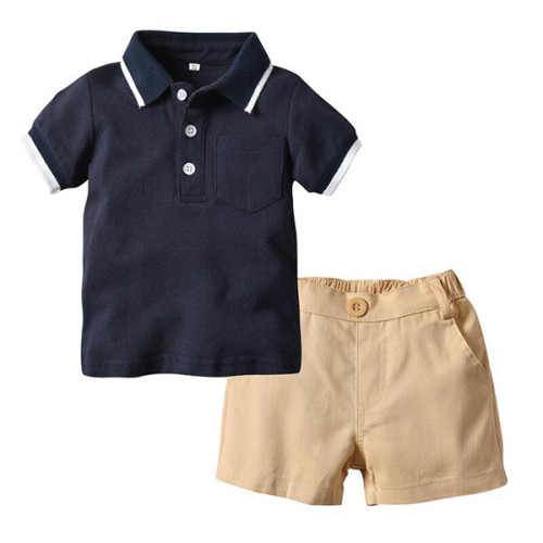 New arrival children's clothing good quality 100%cotton kids polo outfit