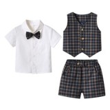 Boys Gentleman Party Dress Suit 2023 Summer Boy Clothing