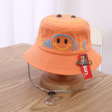 New fashion kids girls spring summer Sunscreen Visor Smiley Face Fisherman's hat