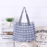 2022 Wholesale New Women Square Check Beach Bag PVC Handbag Basket Large Inflation Tote Handbags Bolso Beach Bogg Bag Handbag