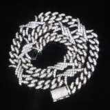 micro pave 5A cz hip hop ice men jewelry barbed wire cuban chain necklace