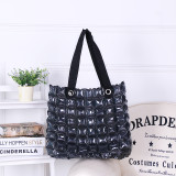2022 Wholesale New Women Square Check Beach Bag PVC Handbag Basket Large Inflation Tote Handbags Bolso Beach Bogg Bag Handbag
