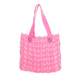 2022 Wholesale New Women Square Check Beach Bag PVC Handbag Basket Large Inflation Tote Handbags Bolso Beach Bogg Bag Handbag