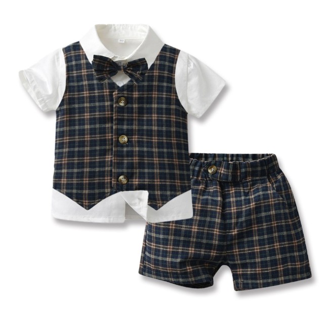 Boys Gentleman Party Dress Suit 2023 Summer Boy Clothing