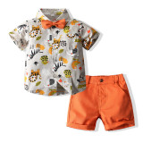 Bows Cotton T Shirt Casual Baby Boy Party Dress Kids Sports Wear Pants Summer Kids Clothing Sets for 1-5 Years Boys