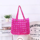 2022 Wholesale New Women Square Check Beach Bag PVC Handbag Basket Large Inflation Tote Handbags Bolso Beach Bogg Bag Handbag