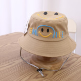 New fashion kids girls spring summer Sunscreen Visor Smiley Face Fisherman's hat
