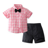 Children Casual Beach Wear Cotton Toddlers Boys Dress Shirts Kids Wear Wholesale Little Boys' Clothing Sets