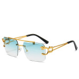 8634 Leopard Head Frame Designer Eyeglasses Unisex Rimless Sunglasses Men&Women Eye Sun Glasses Custom Logo