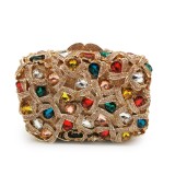 New Green Rhinestone Clutch Shoulder Bag Women Crystal Party Wallet Fashion Lady Evening Party Purse Makeup Minaudiere