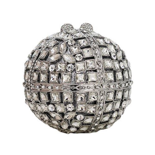 Chaliwini New MultiColor Ball Shape Crystal Clutch Wedding Bags For Ladies