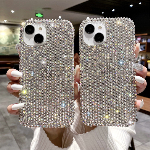 Luxury Girly Women Bling Glitter Full Diamond Phone Cases For iphone 14 13 Pro Xs Max 12 11 XR 7 8 Plus TPU Shockproof Cover