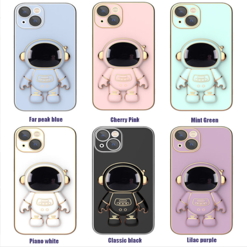 Mobile phone case 3D cartoon mobile phone case with bracket plated metal full envelope for iphone 14 cases