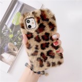 Fashion Plush Leopard Fluffy Fur Phone Cases For iPhone 13 Mini 14 Pro XS MAX XR 7 8 Plus Soft TPU Protective Back Cover