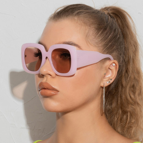 Woman Sunglasses Thick Frame Retro Unisex Thick Arm Big Square  Oversized Woman Ladies Eyeglasses Fashion Gradient Lens Shades