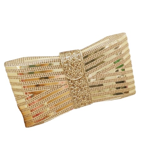 Chaliwini Dazzling Fashion Bowknot Purse New Plum Gold Silver Clutch Bride Cross Body Bag Wallet Handbags for Women