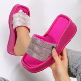 Wholesale Fashion Slippers For Women Rhinestone Ladies Slippers Custom Logo Lightweight Platform Slippers