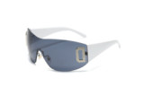 0509 Women luxury Brand Designer Eyewear oversized Rimless Sun Glasses Men UV400 One Piece shades sunglasses