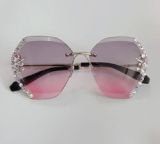 Square Crystal sunglasses Women Luxury Brand Vintage Oversized Rimless Shades Sunglasses Ladies Diamond Fashion Glasses UV400