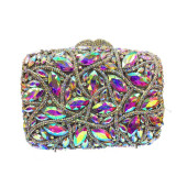 New Green Rhinestone Clutch Shoulder Bag Women Crystal Party Wallet Fashion Lady Evening Party Purse Makeup Minaudiere