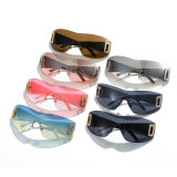 0509 Women luxury Brand Designer Eyewear oversized Rimless Sun Glasses Men UV400 One Piece shades sunglasses