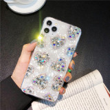 Luxury Love Heart Diamond Soft TPU Phone Cases For iPhone 13 14 Pro MAX XR Bling Glitter For Apple Accessories Back Cover