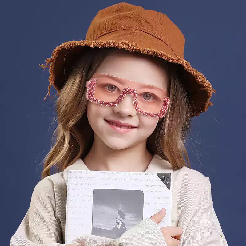 3802 Luxury Diamonds Rimless Children Sunglasses New Brand Designer Sun