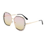 new best selling Diamond Round Sunglasses Women Luxury Brand square Sun glassesUV400 Brand Women Luxury Sun Glasses Crystal Diam