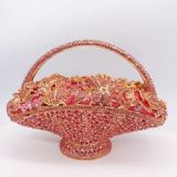 Factory Wholesale Floral Basket Crystal Clutch Women Party Luxury Wallet Ladies Rhinestone Wedding Purse Flower Evening Bags