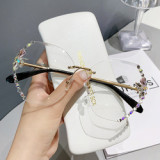 Square Crystal sunglasses Women Luxury Brand Vintage Oversized Rimless Shades Sunglasses Ladies Diamond Fashion Glasses UV400