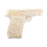 Shape Gun Clutch Brand Designer Chain Shoulder Handbag Toiletry Purse Wedding Evening Sparkly Rhinestone Cocktail Banquet Wallet