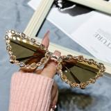 3562 Fashion Rhinestone Crystal Sunglasses Female Designer Sunglasses Cat Eye Brands Shade Custom Sunglasses For Women 2023