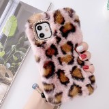 Fashion Plush Leopard Fluffy Fur Phone Cases For iPhone 13 Mini 14 Pro XS MAX XR 7 8 Plus Soft TPU Protective Back Cover