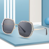 new best selling Diamond Round Sunglasses Women Luxury Brand square Sun glassesUV400 Brand Women Luxury Sun Glasses Crystal Diam
