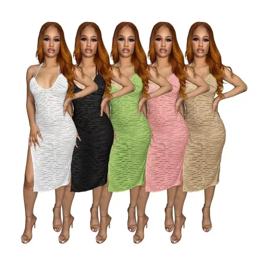 New Arrivals 2023 Summer Women Clothes Lace Up Backless Dress Sexy See Through Mesh Dress Party Wear spring