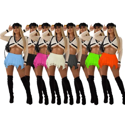 X09728S Fashion 2023 summer Summer Sexy double lace irregular mini skirt