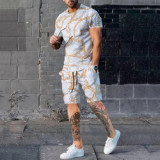 New 3D Digital Printing Men Short Set Fashion Men's Short Sleeve t Shirt Set Casual Breathable Jogging Suit