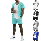 Custom Logo Summer Mesh breathable Men Jacket Training Jogging Suit 2 PC Suit T Shirt And Short Set Mens Shorts Set