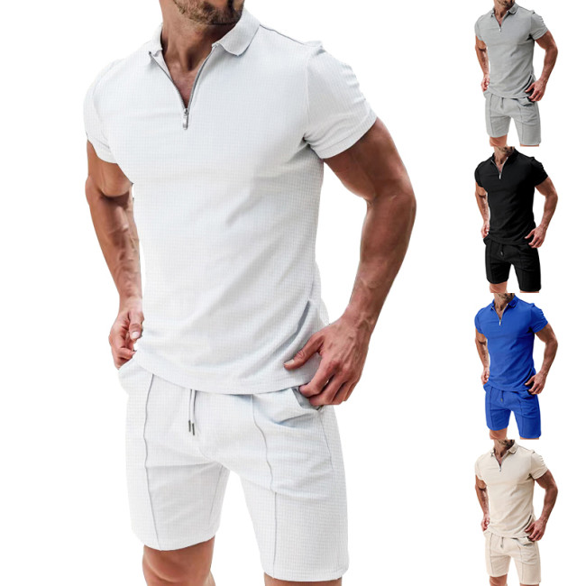 Custom Logo Men's Brand Clothing 2 Pieces Sets Trend Crewneck Short Sleeve Same Fitness Men Track Suits