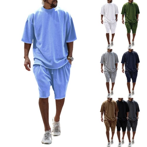 Custom Logo Men Short Sets Jogging mens Track Suit Sets 2 Piece Casual Slim Fit Training T shirts and Short Shorts Sets