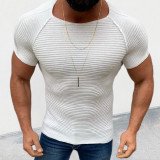 J&H fashion 2023 dropshipping Fashion plus size knit t shirt custom white muscle shirt men gym fitness wear