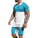 J&H 2023  trend Fashionable men's two-piece summer short sleeve shorts casual loose sports suit