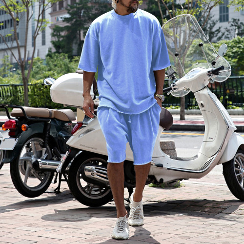 Custom Logo Men Short Sets Jogging mens Track Suit Sets 2 Piece Casual Slim Fit Training T shirts and Short Shorts Sets